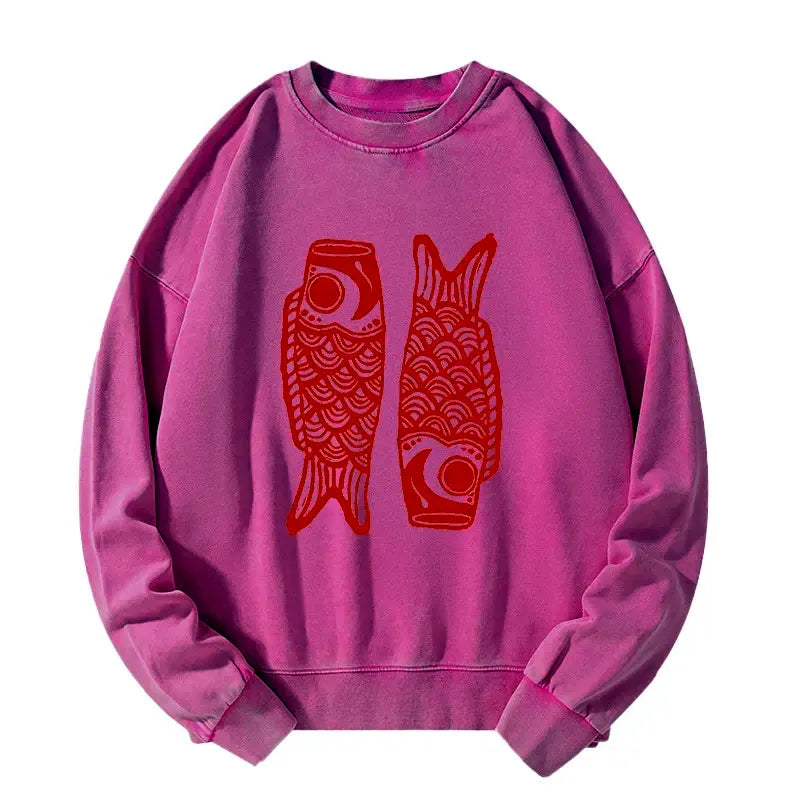 Carp Streamer Sweatshirt for Summer Vacation