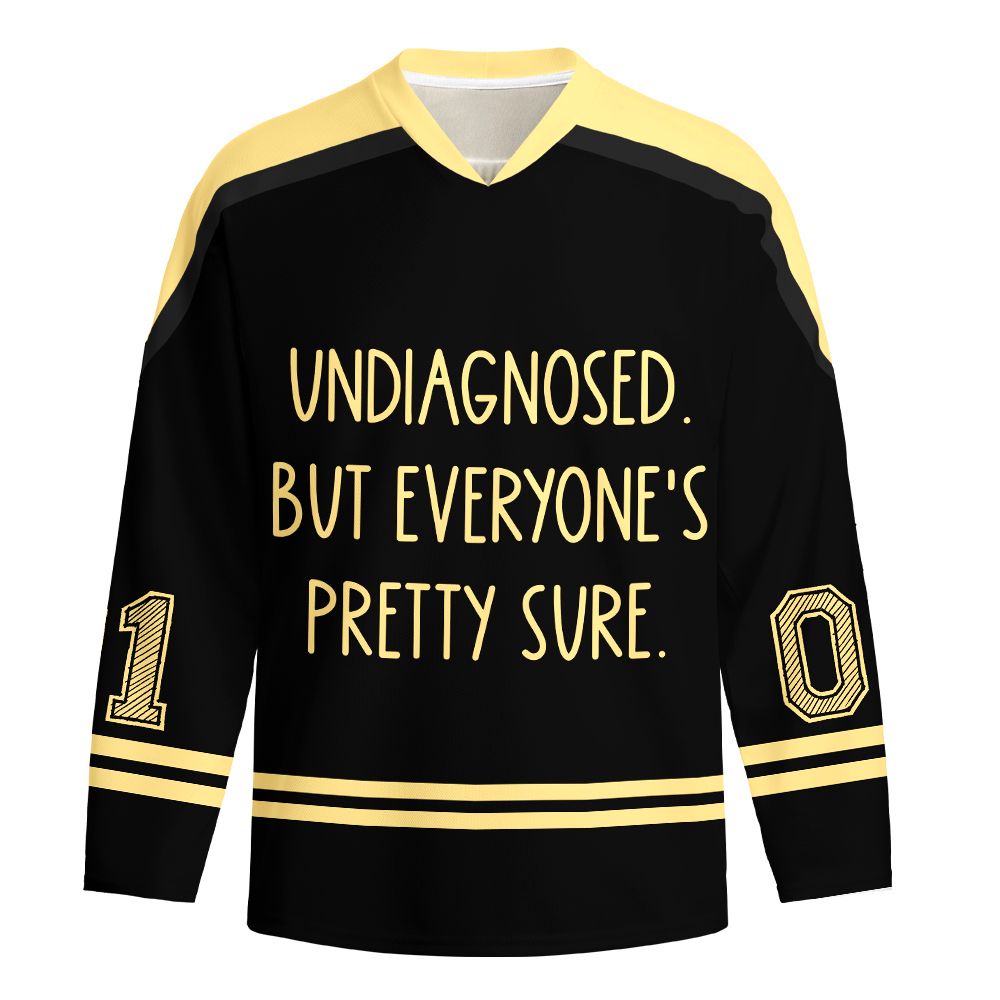 Kyoto-Lion Self-diagnosed Illness Funny Long-Sleeve Hockey Jersey
