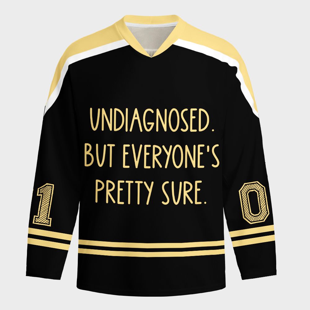 Kyoto-Lion Self-diagnosed Illness Funny Long-Sleeve Hockey Jersey