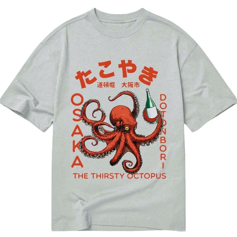 ukiyo-e octopus drinking shirt gift idea