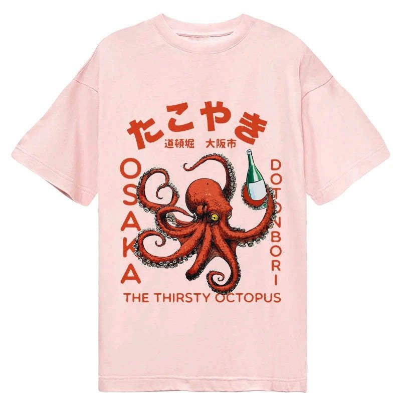 ukiyo-e octopus drinking shirt gift idea
