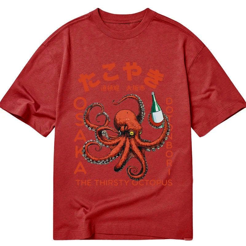 ukiyo-e octopus drinking shirt gift idea