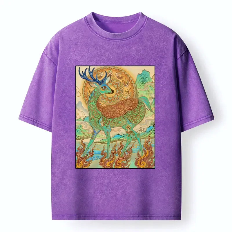 nine colored deer t-shirt on sale