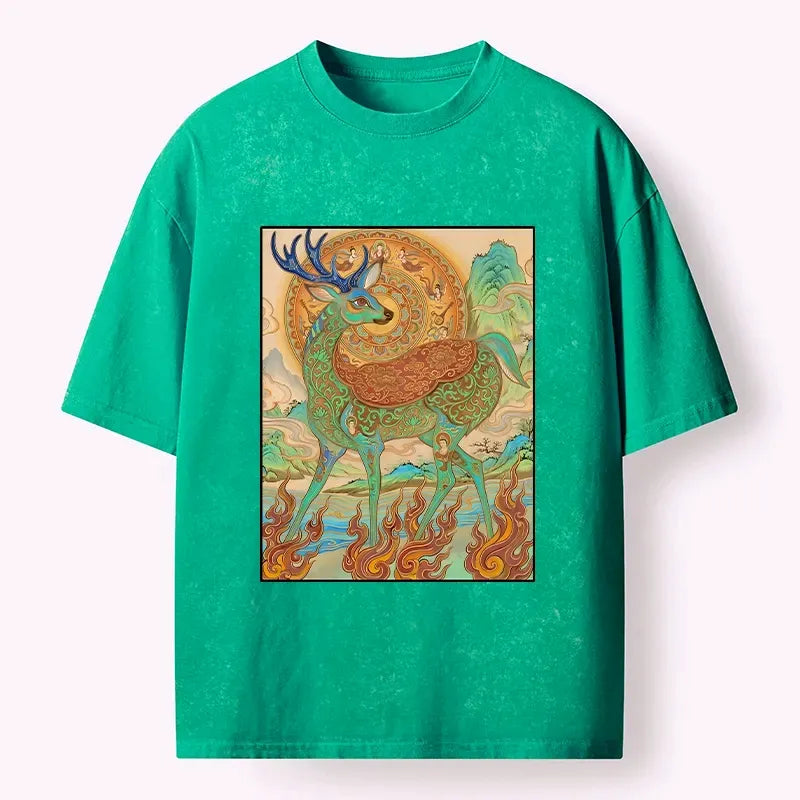 nine colored deer t-shirt on sale