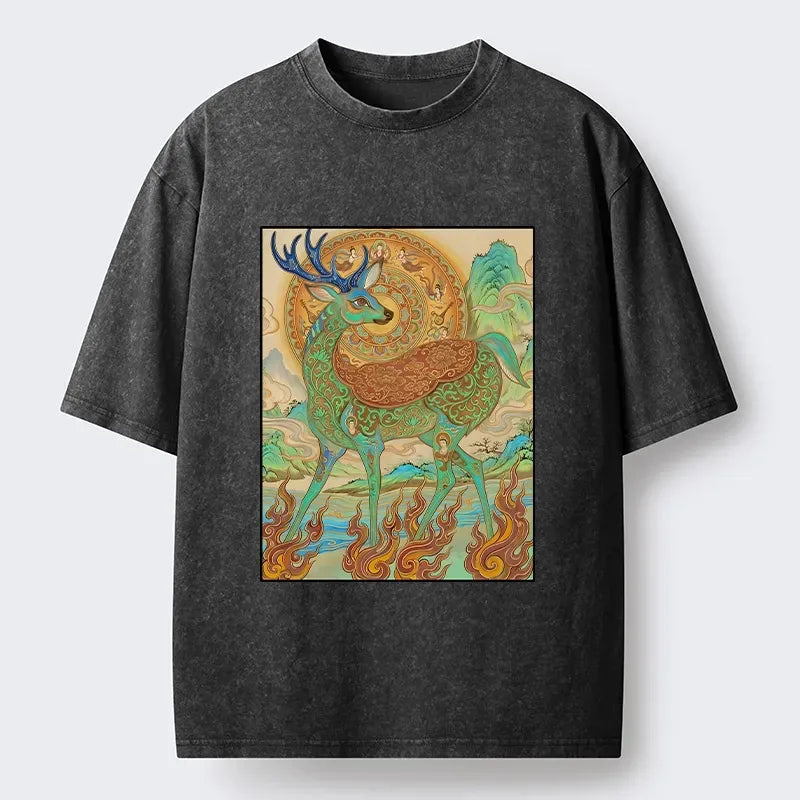 nine colored deer t-shirt on sale