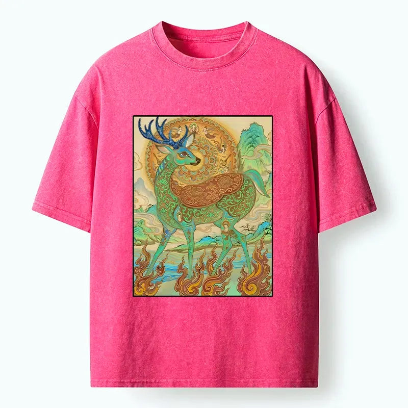 nine colored deer t-shirt on sale