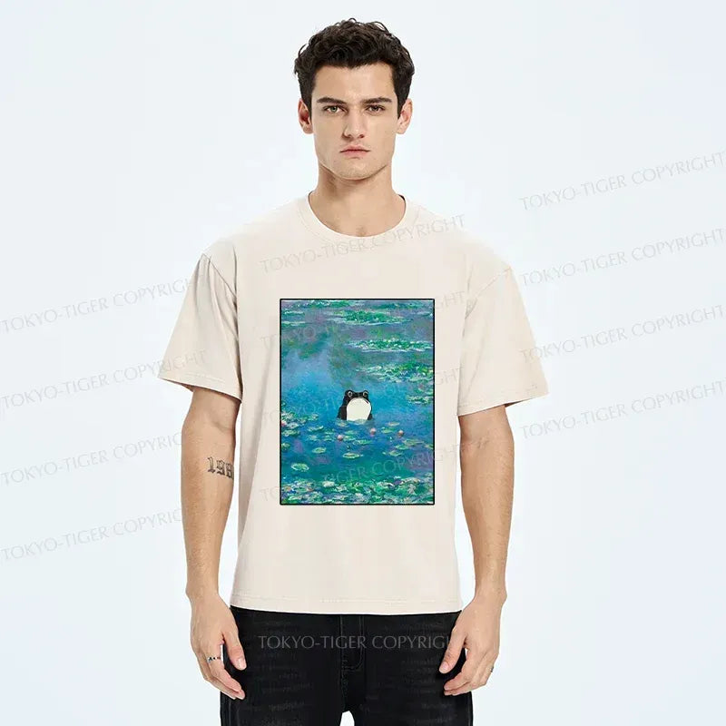 Kyoto-Lion Frog In The Pond Washed T-Shirt