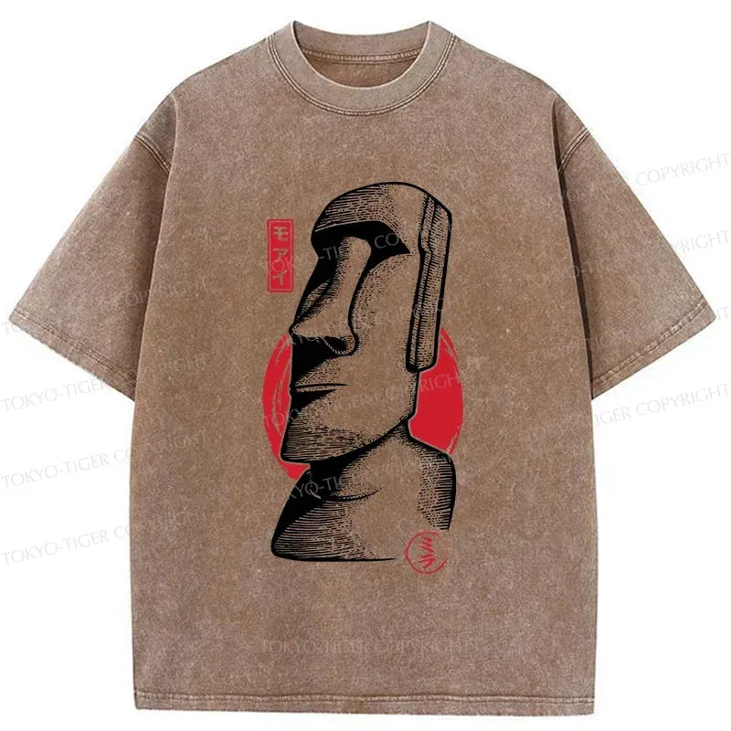 Kyoto-Lion Moai Japan Washed T-Shirt