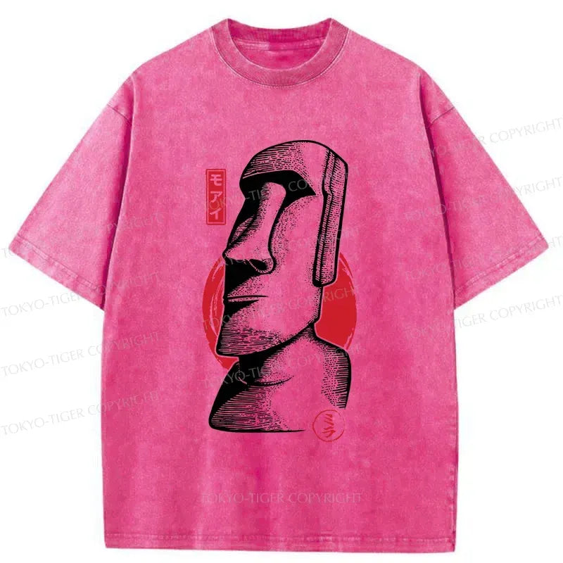 Kyoto-Lion Moai Japan Washed T-Shirt
