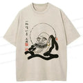 Funny Buddha Washed T-Shirt for Streetwear
