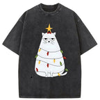 Japanese Chubby Cat Christmas T-Shirt