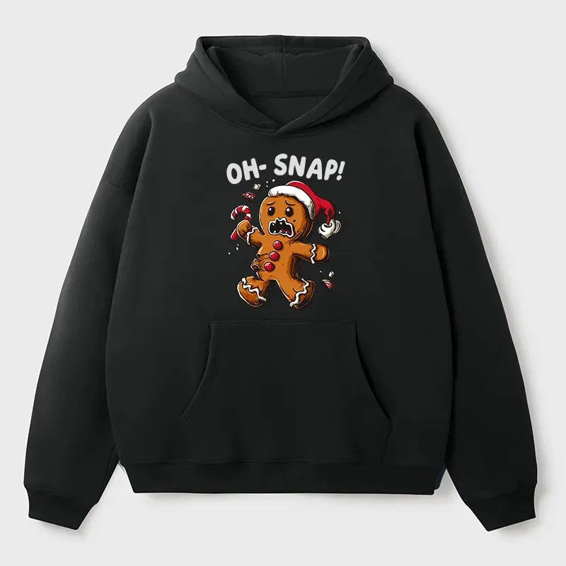 Kyoto-Lion Oh Snap The Gingerbread Man's Christmas Chaos Adult Fleece Hoodie
