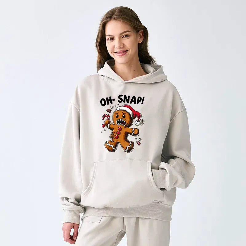 Kyoto-Lion Oh Snap The Gingerbread Man's Christmas Chaos Adult Fleece Hoodie