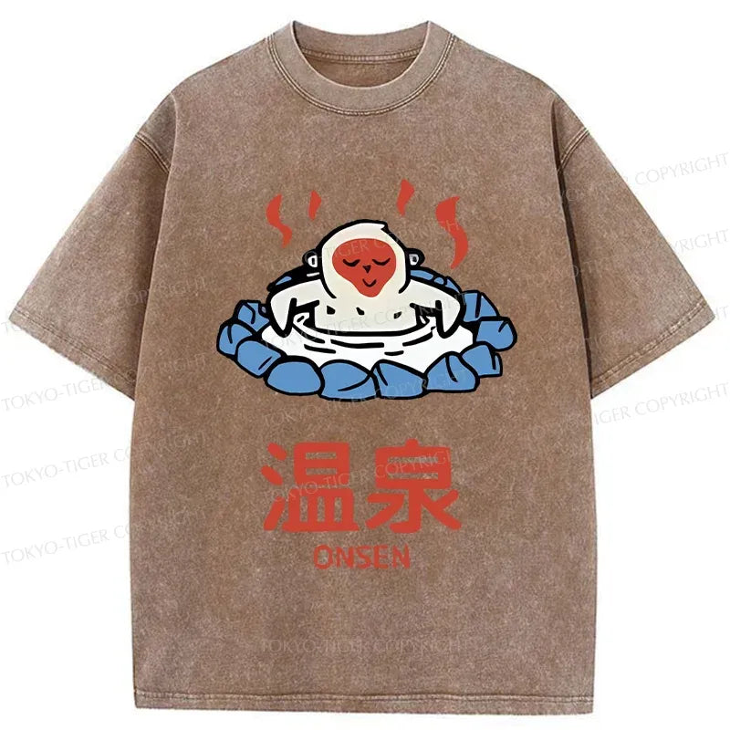 Kyoto-Lion Hot Spring Japanese Monkey Washed T-Shirt