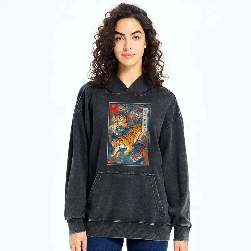 Vintage Japanese Tiger Hoodie for Men