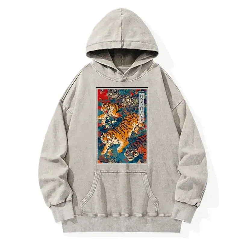 Vintage Japanese Tiger Hoodie for Men