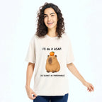Kyoto-Lion Slow Task Capybara Meme Washed T-Shirt
