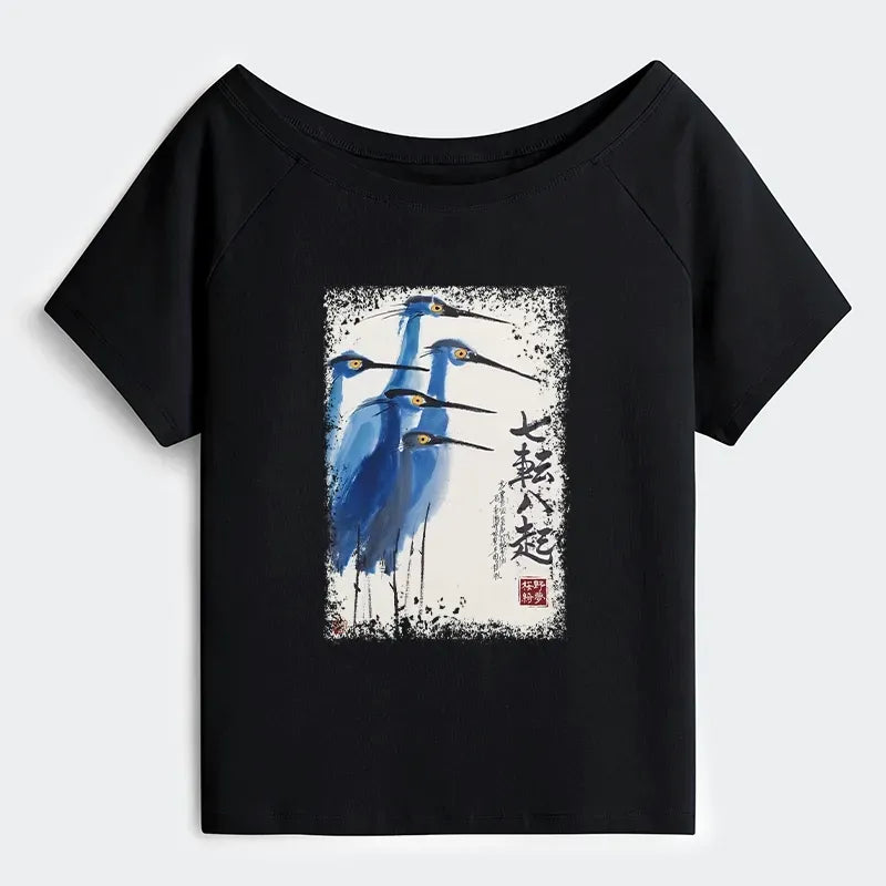 Kyoto Lion Off Shoulder T-Shirt for Women