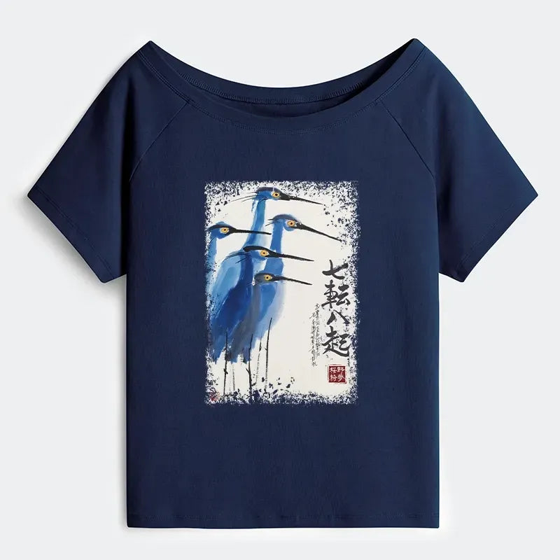 Kyoto-Lion Wings That Never Yield Off Shoulder T-Shirt