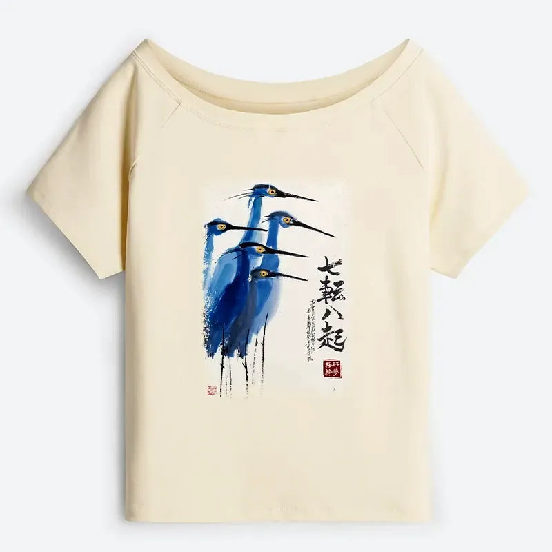Kyoto Lion Off Shoulder T-Shirt for Women