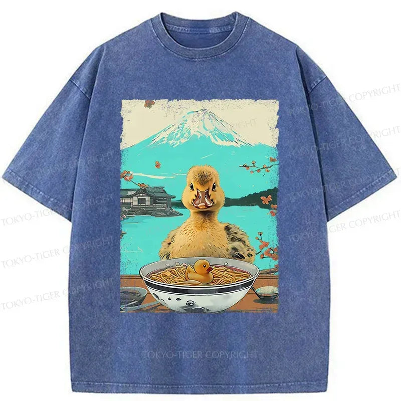 Japanese Kyoto-Lion Washed T-Shirt for Daily Wear