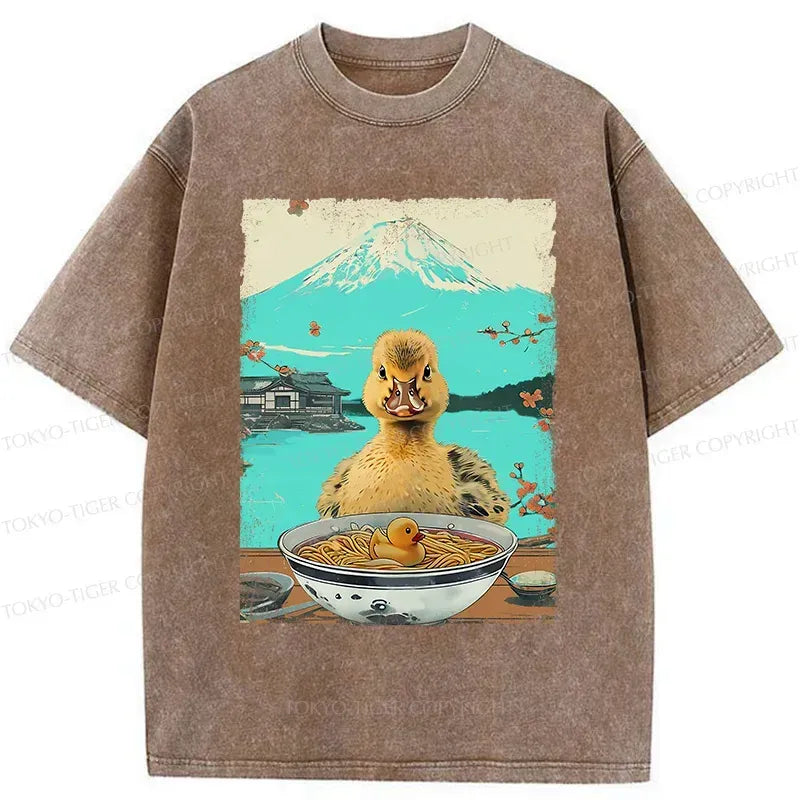 Japanese Kyoto-Lion Washed T-Shirt for Daily Wear