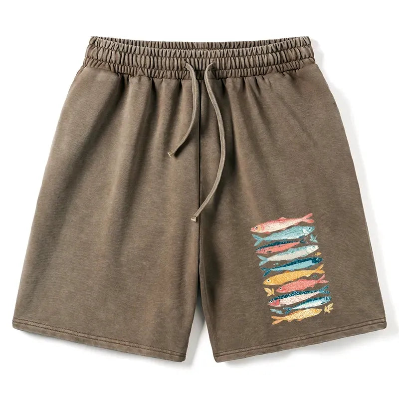 Colorful Ocean Fish Shorts for Beach Vacation