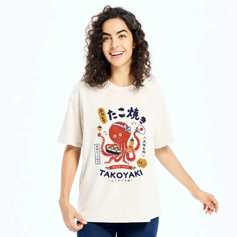 Cute Octopus Takoyaki T-Shirt for Summer