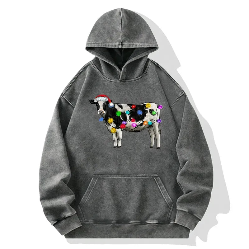 Vintage Cow Hoodie for Holiday Special