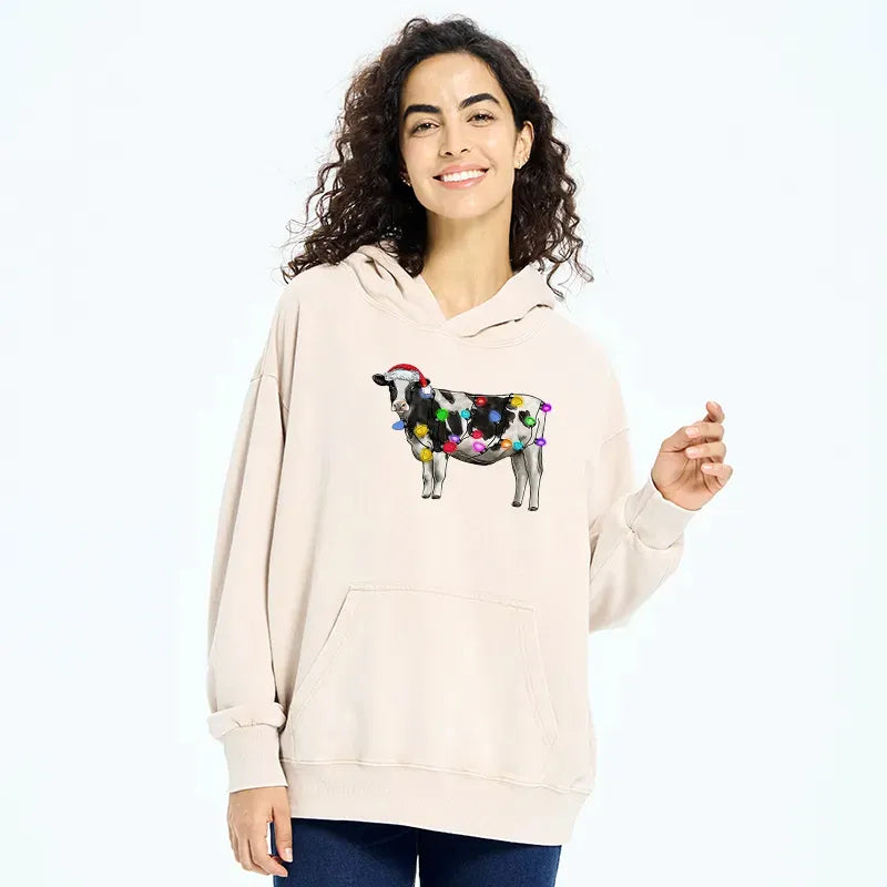 Kyoto-Lion Christmas Cow Washed Hoodie