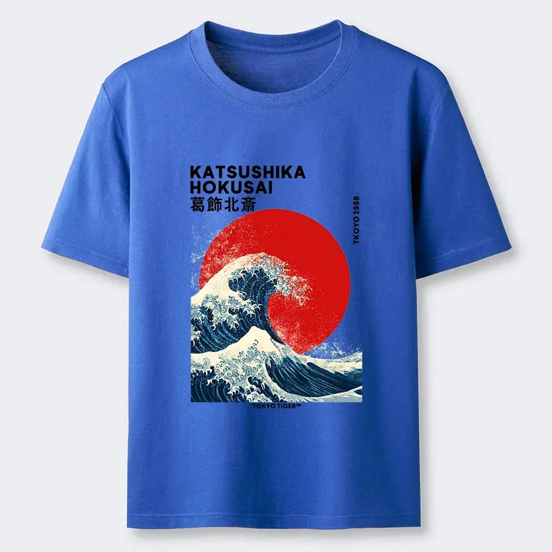 Kyoto-Lion The Great Wave And Sun Classic T-Shirt