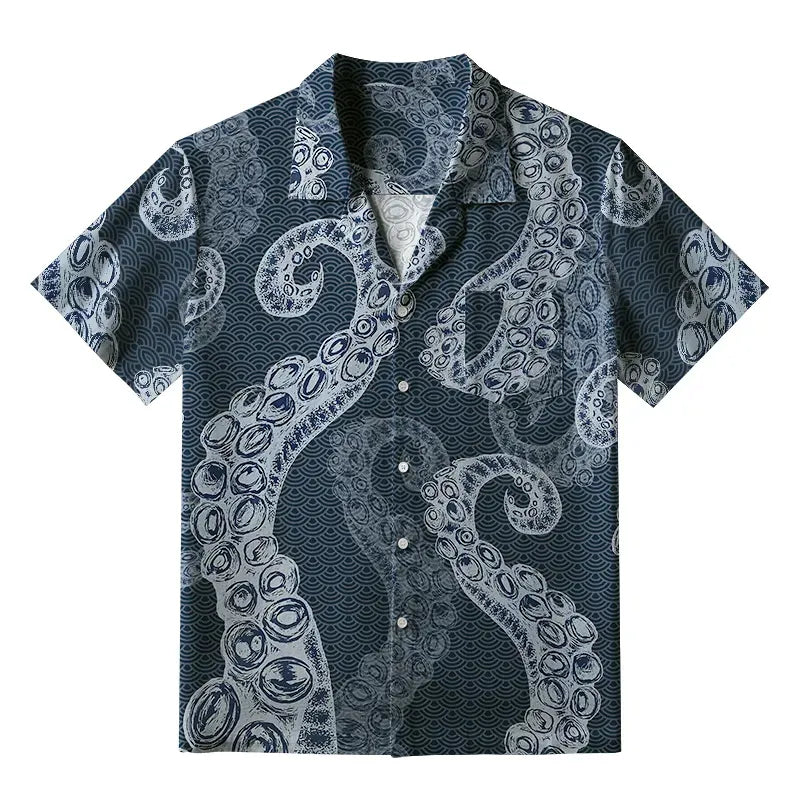 Octopus Print Hawaiian Shirt Gift for Him