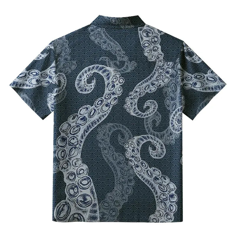 Kyoto-Lion Octopus Tentacles Japanese Aloha Hawaiian Shirt