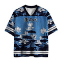 Unisex mesh jersey with lotus print