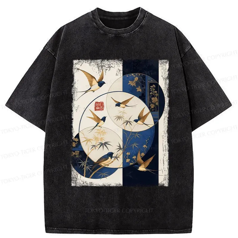 Japanese Vintage Washed T-Shirt for Daily Wear