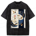 Japanese Vintage Washed T-Shirt for Daily Wear