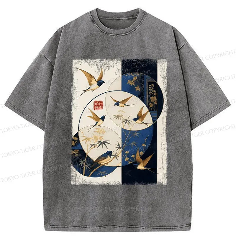 Japanese Vintage Washed T-Shirt for Daily Wear