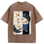Kyoto-Lion Swallows Among The Bamboo Washed T-Shirt