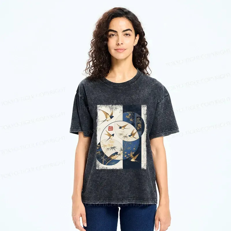 Japanese Vintage Washed T-Shirt for Daily Wear