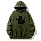 Kyoto-Lion Japanese Baka Cat Washed Hoodie