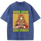 Japanese Vintage Washed T-Shirt for Daily Wear