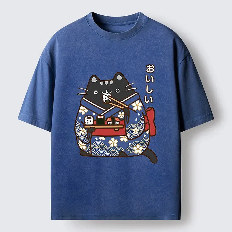 Unisex Cotton Geisha Cat T-Shirt Best Seller