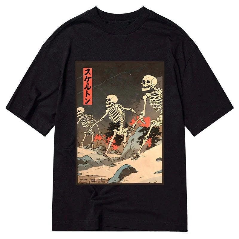 japanese rising skeletons classic t-shirt