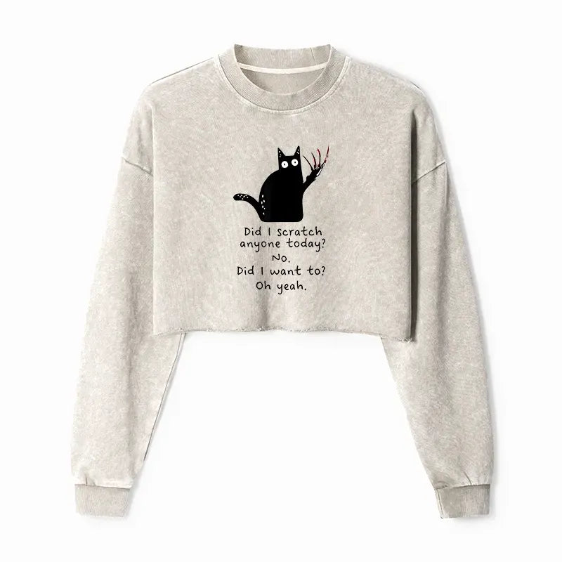 Kyoto Lion Cat Crop Sweatshirt