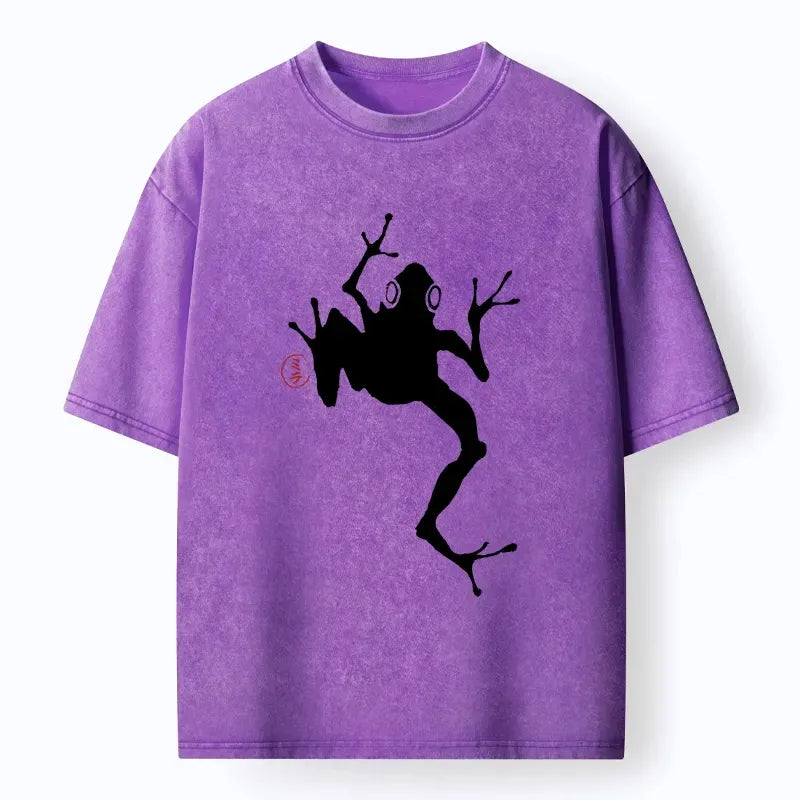 vintage ink wash frog tee for summer