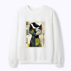 Cat and Crow Waffle Sweatshirt Gift Idea