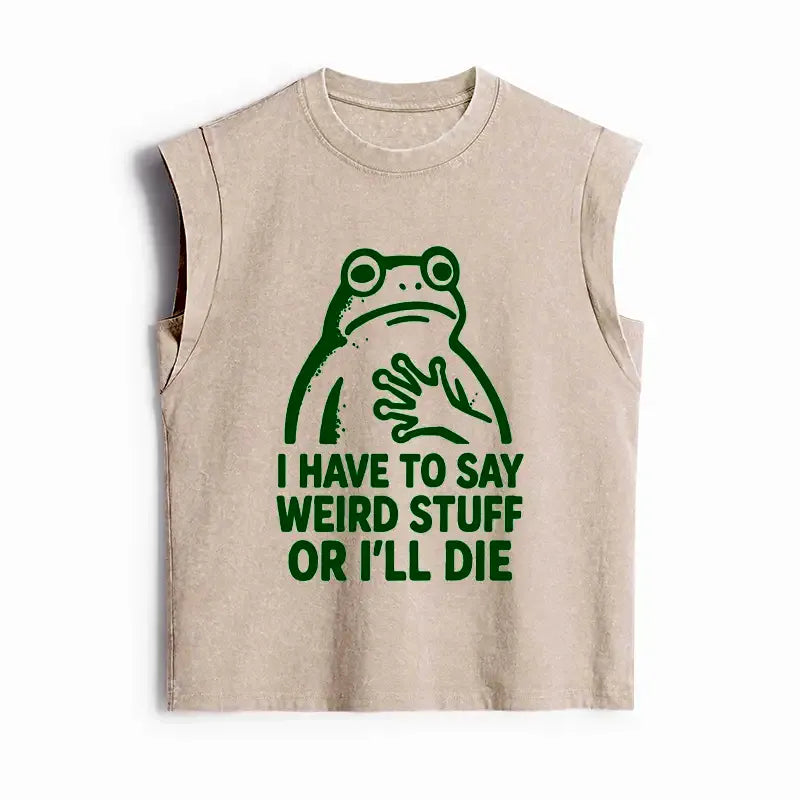 Japanese Style Washed Tank Top for Daily Wear