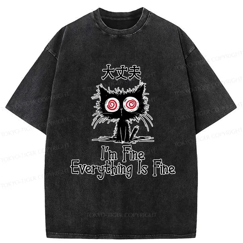 Everything Is Fine Cat Tee on Sale