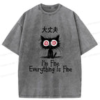 Everything Is Fine Cat Tee on Sale