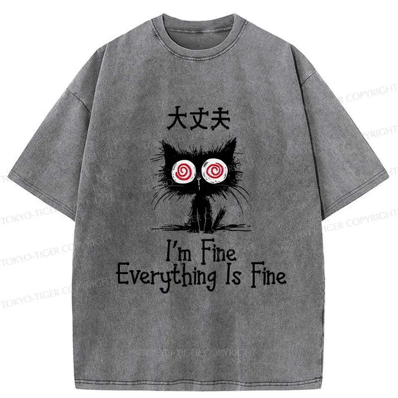 Everything Is Fine Cat Tee on Sale